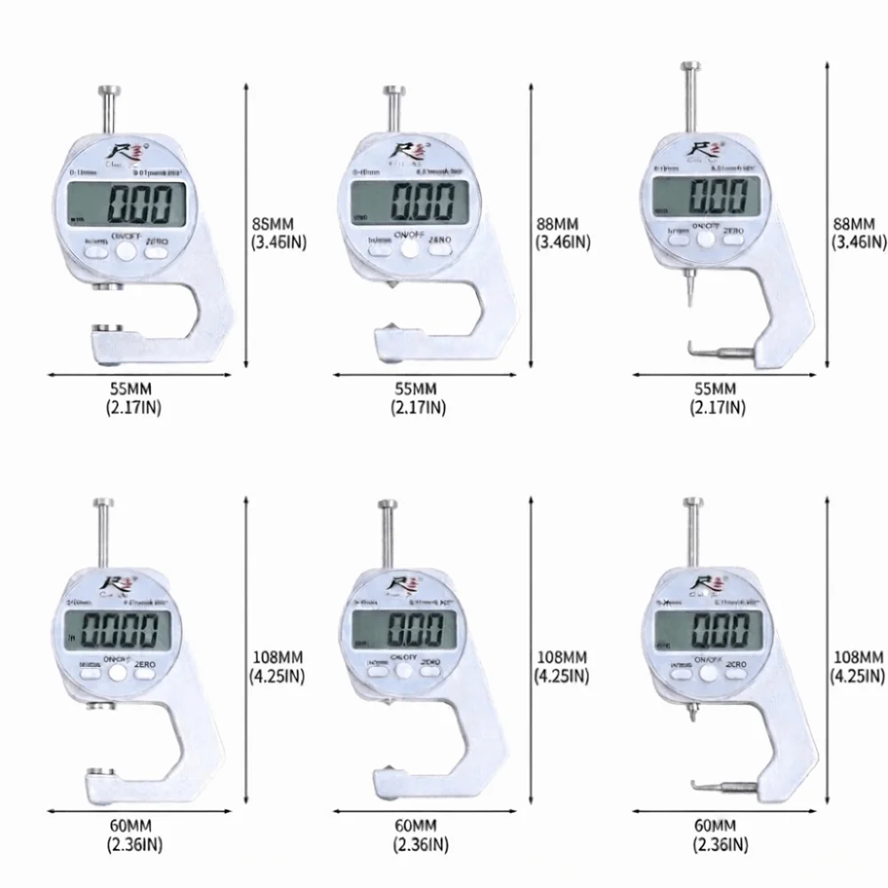 High Precision Digital Thickness Gauge Digital Display 0-10 0-20mm Electronic Micrometer Wide Measuring Surface Mini