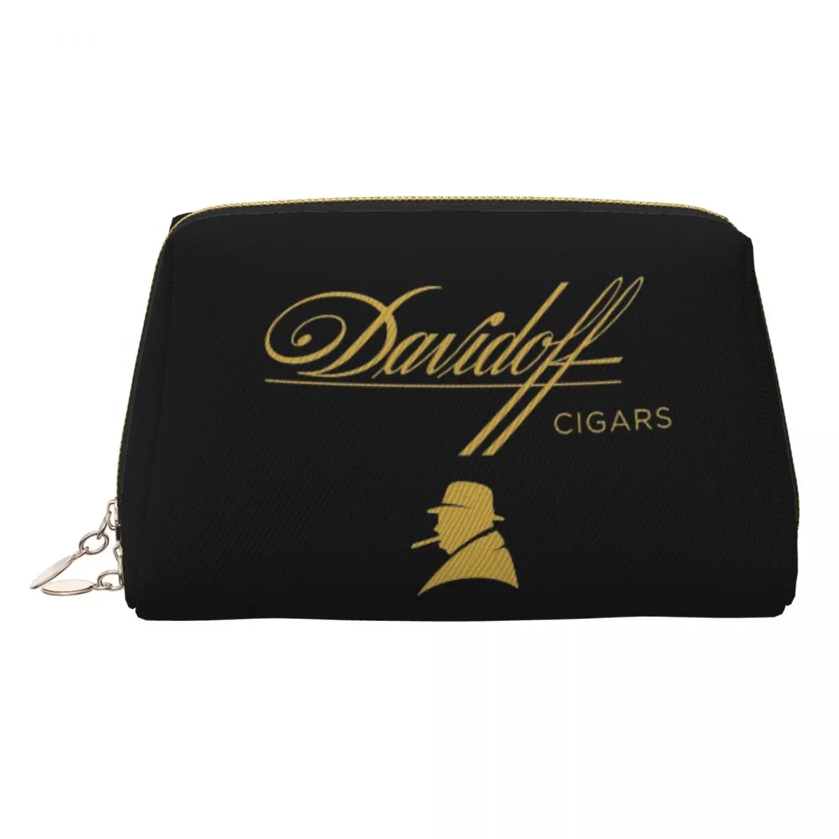 Davidoff Cigars Bolsa de cosméticos negra para mujer, bolsa organizadora de maquillaje de viaje, estuche de almacenamiento de artículos de tocador Dopp