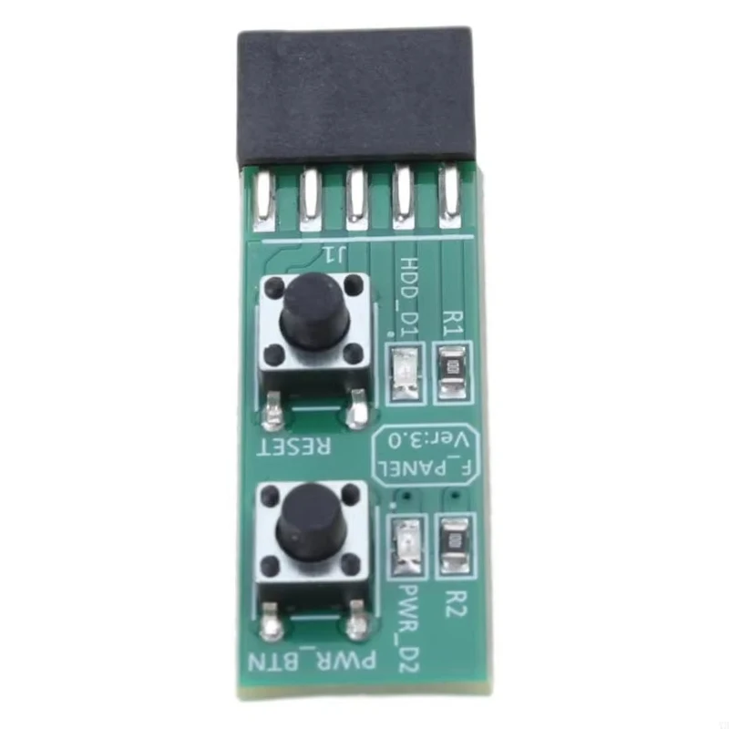 Adaptador de placa de comutação liga/desliga de 10 pinos para reinicialização/liga/desliga com indicador LED para computador desktop para sistema Linux WIN7/8/10/11