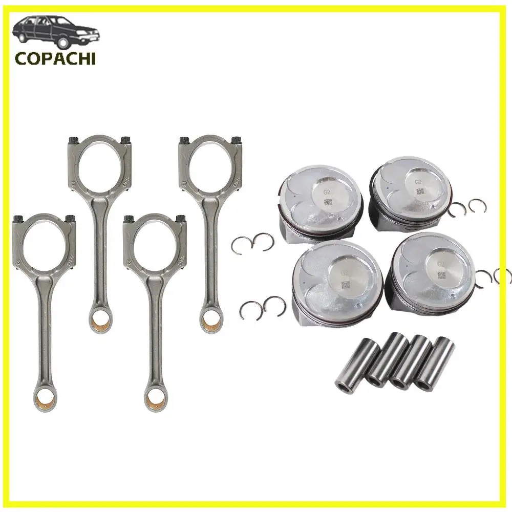 

4pcs Car Connecting Rod&Piston&Rings Kit for For Hyundai Kia Soul Elantra Sonata Forte Forte5 Koup 2014-18 G4NC/G4NA Engine