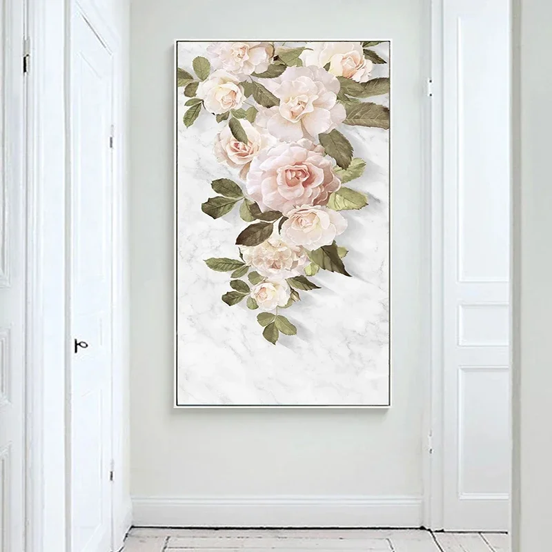 

Custom Size Entrance Decoration 3D Mural Wallpaper Watercolor Roses Living Room Hallway Background Wall Paper Fresco Home Decor