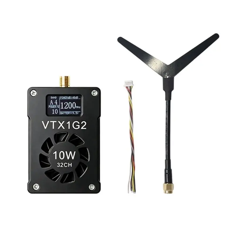 ABDE-1.2G 10W FPV VTX+VRX Kit 32CH FPV Audio/Video Transmitter With OLED Display 7-35V IRC Tramp For FPV Long Range RC Drone