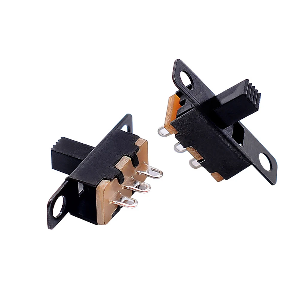 50 Pieces Mini Slide Switch Panel Mount 2 Position 3 Pin with Solder Lug Pin ON/OFF SS12F15 for Circuit Control and Prototyping