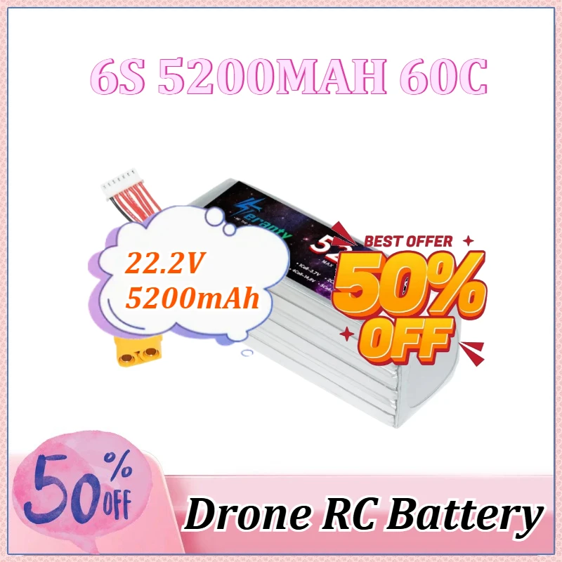 

Новая LiPo батарея 6S 5200 мАч 22.2В 60C в мягком корпусе с разъемом EC5 для радиоуправляемых машин, FPV дронов, внедорожников, гоночных моделей, с разъемами XT60, XT90
