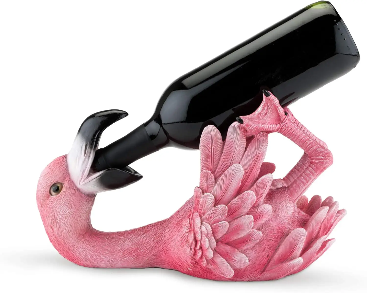

Держатель для винных бутылок Flirty Flamingo из полирезины, идеально подходит для декора кухни, винных аксессуаров, декора винного бара, вмещает 1 бутылку.