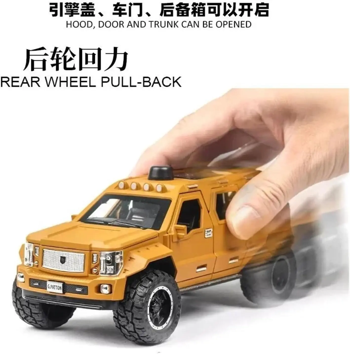 1:24 for Car with Acousto-Optic Model Alloy Car Model Pull Back Children's Toy Collectibles Vehicles Kit(Black)