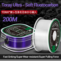 200M Japan TORAY Nylon Monofilament Super Strong Fluorocarbon Coated Fast Super Strong Sinking Invisble Carp Fishing Main Line