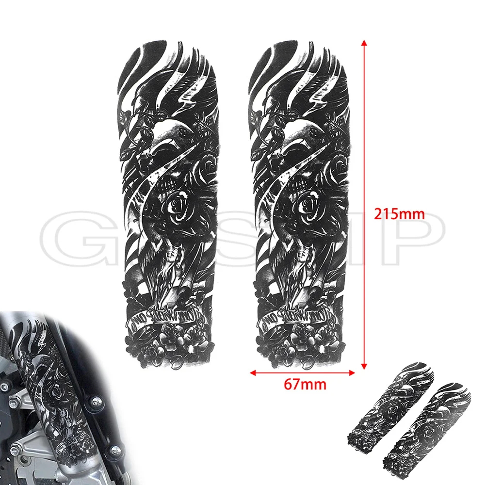 

motorcycle front fork skull decal style Flower skull pattern sticker fit for Suzuki, Harley, Honda Yamaha, Kawasaki