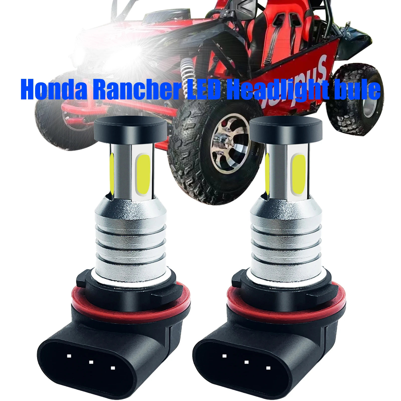 Compatible con Honda Rancher TRX420 TRX500 Luces de Coche LED Faro HS5X 6000K Blanco Retrofit LED Luces de Coche 34901-HR3 3COB