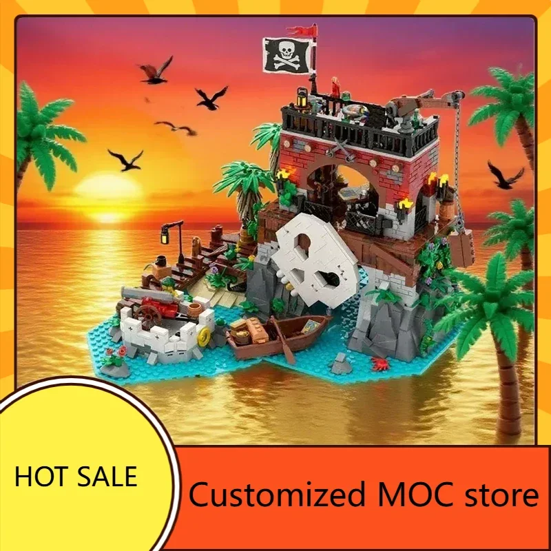 

1411 шт., праздник MOC, пират, Барракуда, залив, череп, остров, пазлы, сделай сам, сборка, детская игрушка на день рождения, Рождественский подарок для детей в возрасте