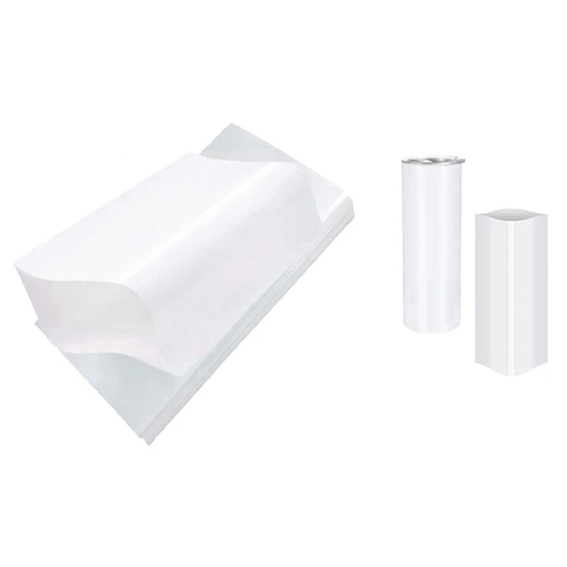 200 Pieces Sublimation Shrink Wrap Sleeves 5X10 Inch White Bag For 567G Tight Tumblers, Heat Transfer Shrink Film