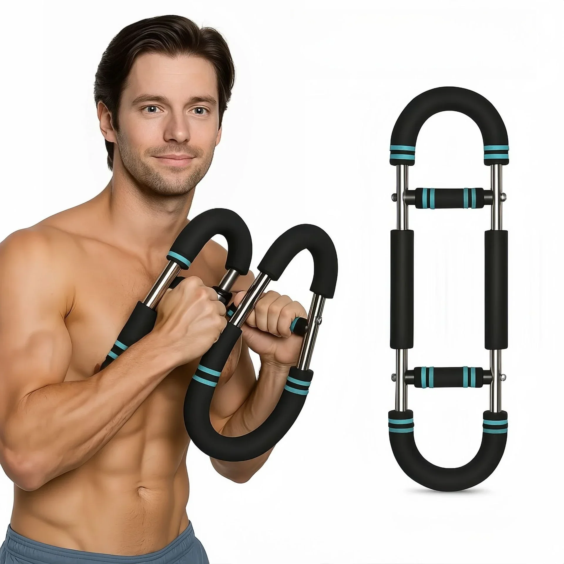 U‑Shaped Twister Arm Exerciser, 3‑Level Adjustable Resistance Multifunctional Upper‑Body Fitness Trainer