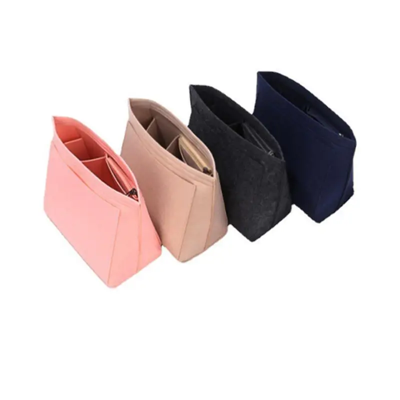 

SML Solid Color Felt Inner Bag Makeup Storage Bag Women's Makeup Bag Organizer Toiletry Bag​ Multifunctional Storage Tidy Bag