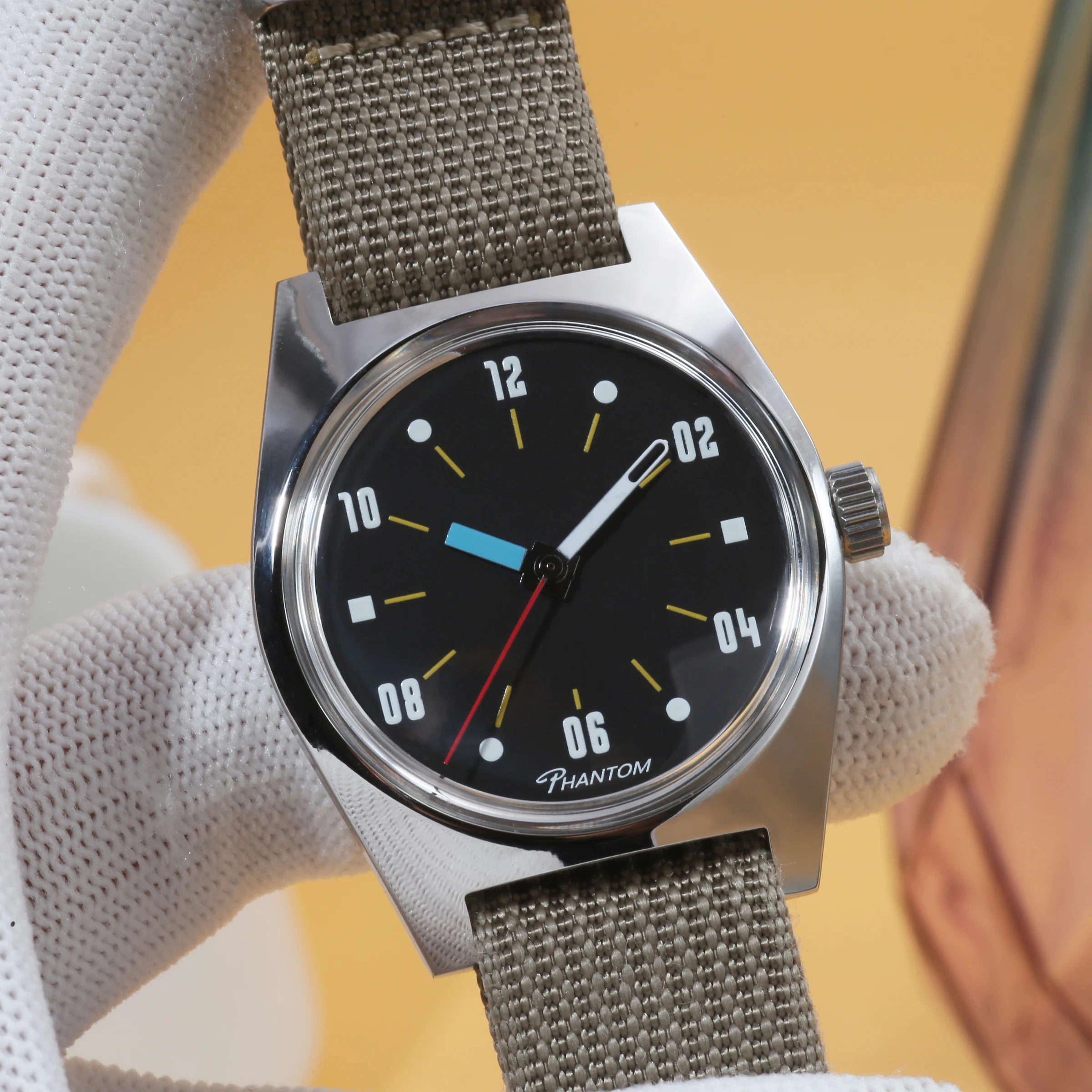 Reloj mecánico PHANTOM 7120 de cuerda manual para hombre, reloj de negocios Retro de 36mm, reloj clásico Simple para parejas