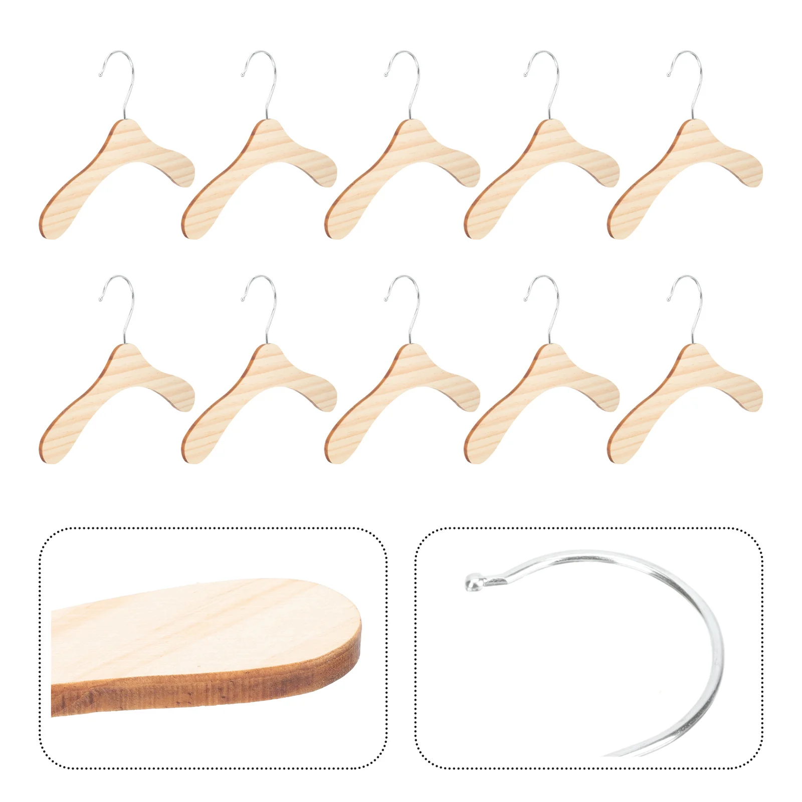 10 Pcs Pet Hanger Supply Cat Hangers Replaceable Dog Clothes Professional Wooden Stainless Steel Small Child Baby Kittycorn