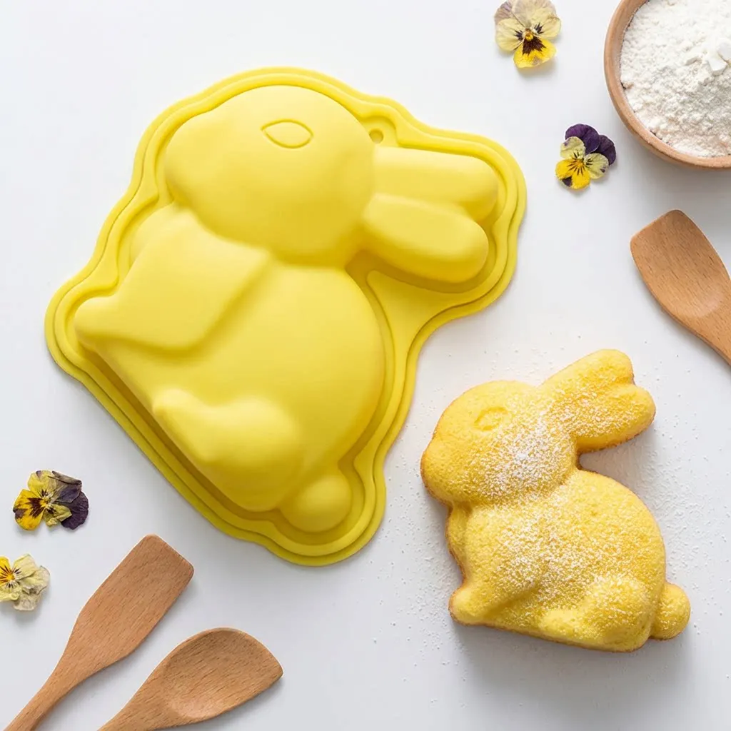 3D Rabbit Silicone Mold Handmade Soap Baking Tool for Cake Mousse Rice Cake Bread Pudding Kitchen Baking Accessory
