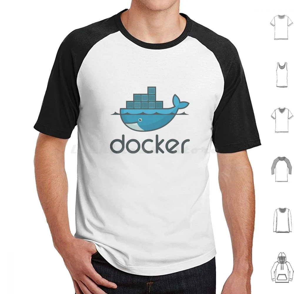 

Футболка Docker 6xl, хлопковая крутая футболка Docker Programming Go Linux Apache Container Seal App Software Kernel PC Developer Logo