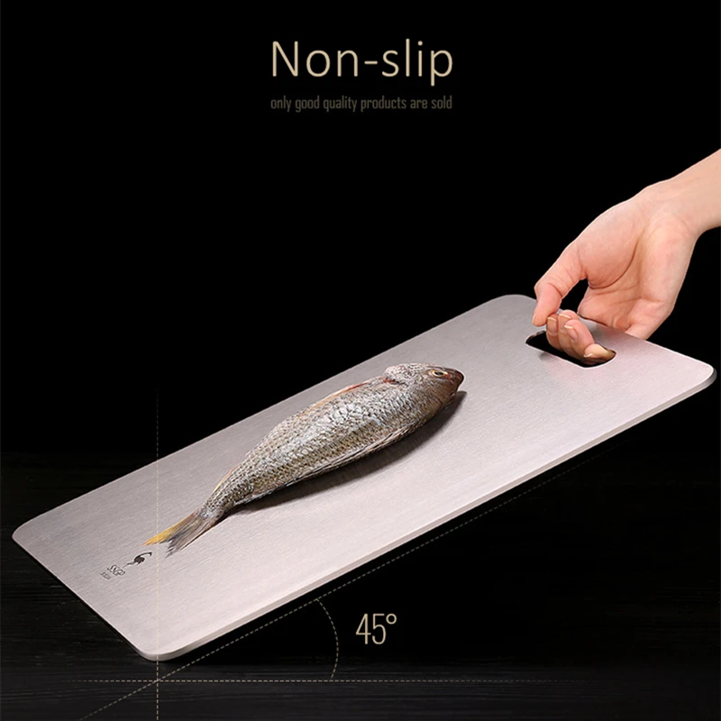 LFGB Certificated 304 Stainless Steel Cutting Board 300mm x 418mm x 1.5mm Anti-bacterial No Ordor Non-slip Chopping Block