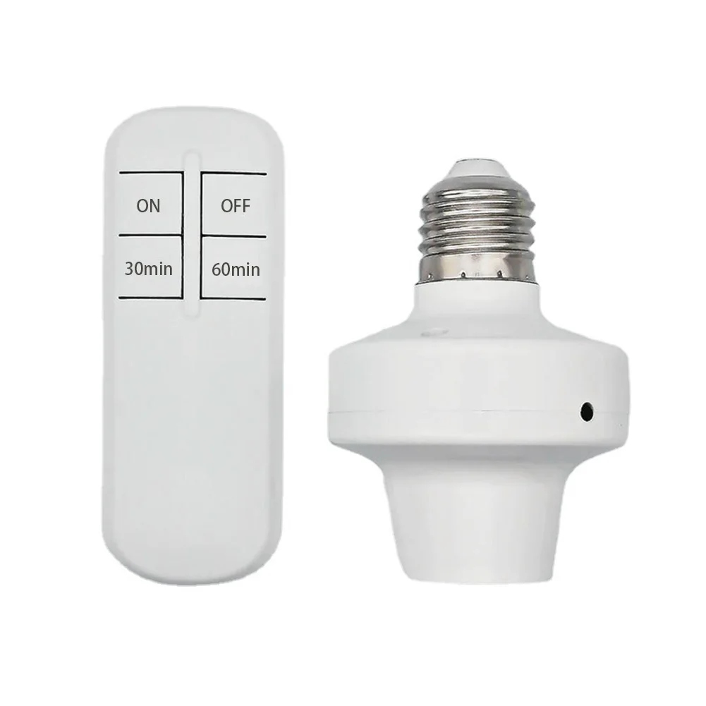 110V 220V Wireless Remote Control Light Lamp Base E26/27 ON/Off Switch Light Socket Lamp Holder With Timer No Hub Required