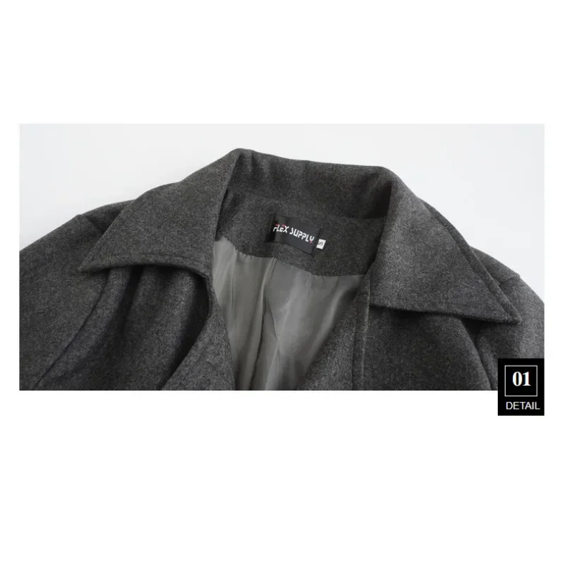 Luxury Tweed Coat Men Autumn Winter Overcoat Mid-length Windbreaker Double-breasted Slim Lapel Jacket Outerwear Men Clothing New