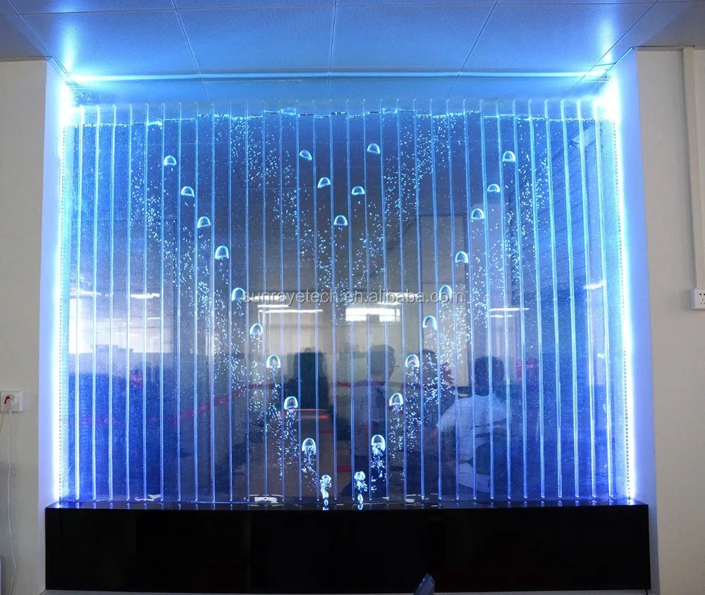 Panel Pembatas Layar Dinding Gelembung Air Akrilik Programmable H6*W6ft untuk Kantor