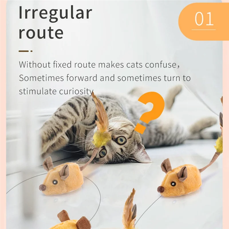 Interactive Cat Mouse Moving Cat Remote Control Cat Mice Electronic Moving Cat Self Play Gift-B09B