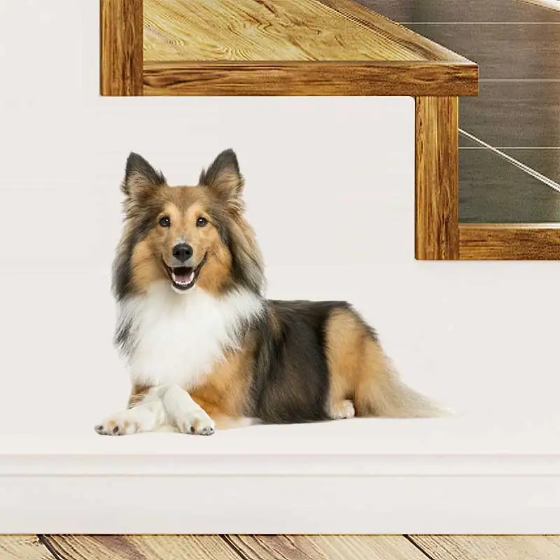 M427 Sheltie Dog Animal Wall Sticker Bathroom Toilet Decor Living Room Cabinet Refrigerator Home Decoration Sticker Decals