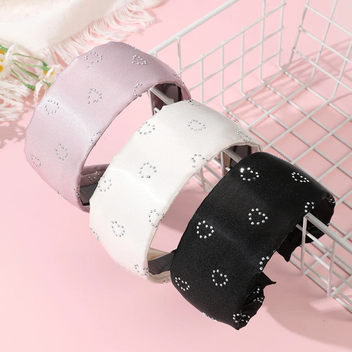 AWAYTR Fascia per capelli liscia in tinta unita Strisce intrecciate Cerchietto per capelli per ragazze Fascia per capelli con bordo largo Accessori per capelli Fascia per capelli