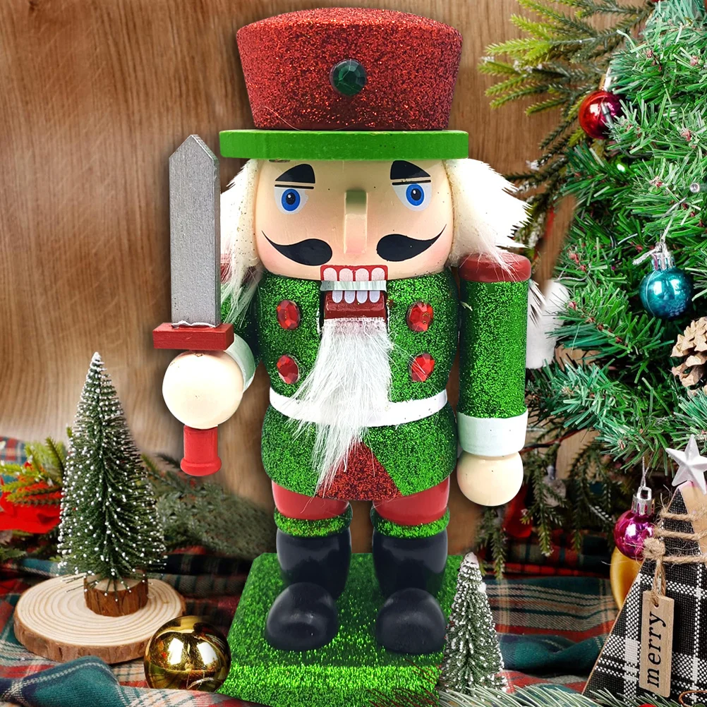 

Festive Wooden Nutcracker Christmas Decoration Brightens Room Ambiance Perfect for Holiday Display on Shelf Table Or Mantel Xmas