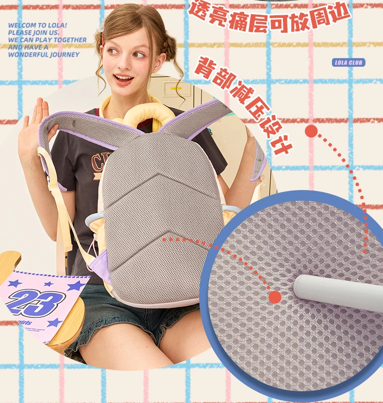 Cake pain bag backpack, cute original college student schoolbag, junior high school girls' bar backpack, universal badge storage