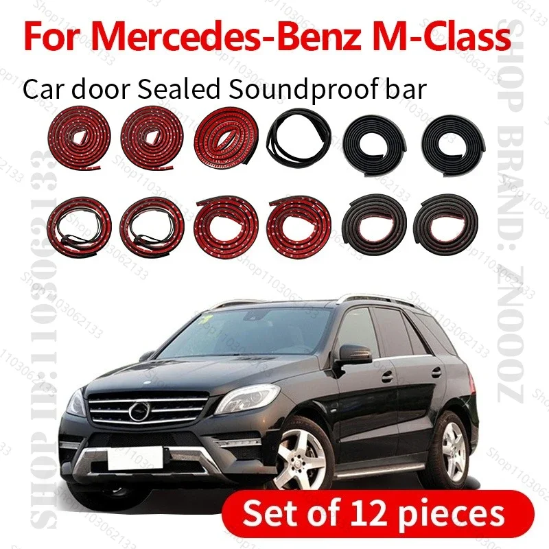 Car Door Seal Strip Rubber Double Layer Sealing Protector Soundproof Strip Dustproof Seal Strip 12PCS For Mercedes-Benz M-Class