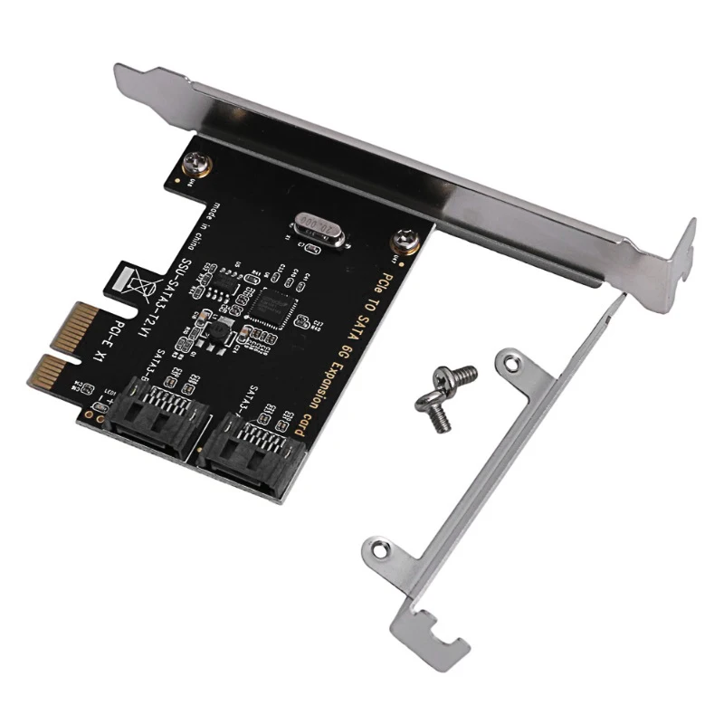 PCIE To SATA Expansion Card ASM1061 PCIE To 2-Port SATA3.0 6Gbps Bootable SSD Solid State Drive Adapter Card