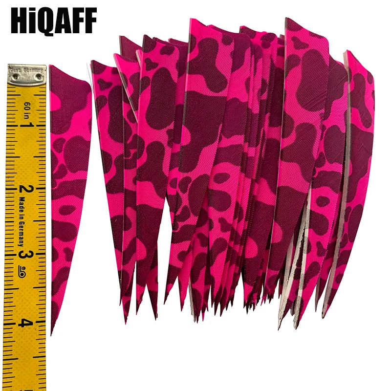 50 Pcs/Lot Hi-Q 4 Inch Shield Cut Arrow Feathers Camouflage colour Real Turkey Plume Shield Cut Archery DIY Accessories