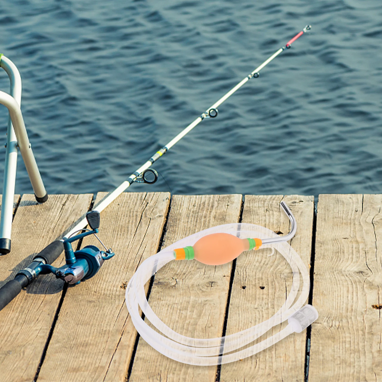 

Fishing Water Suction Device Silica Gel Pump Durable Stainless Steel High Density Filter Fishing Tackle Accessories Water Intake