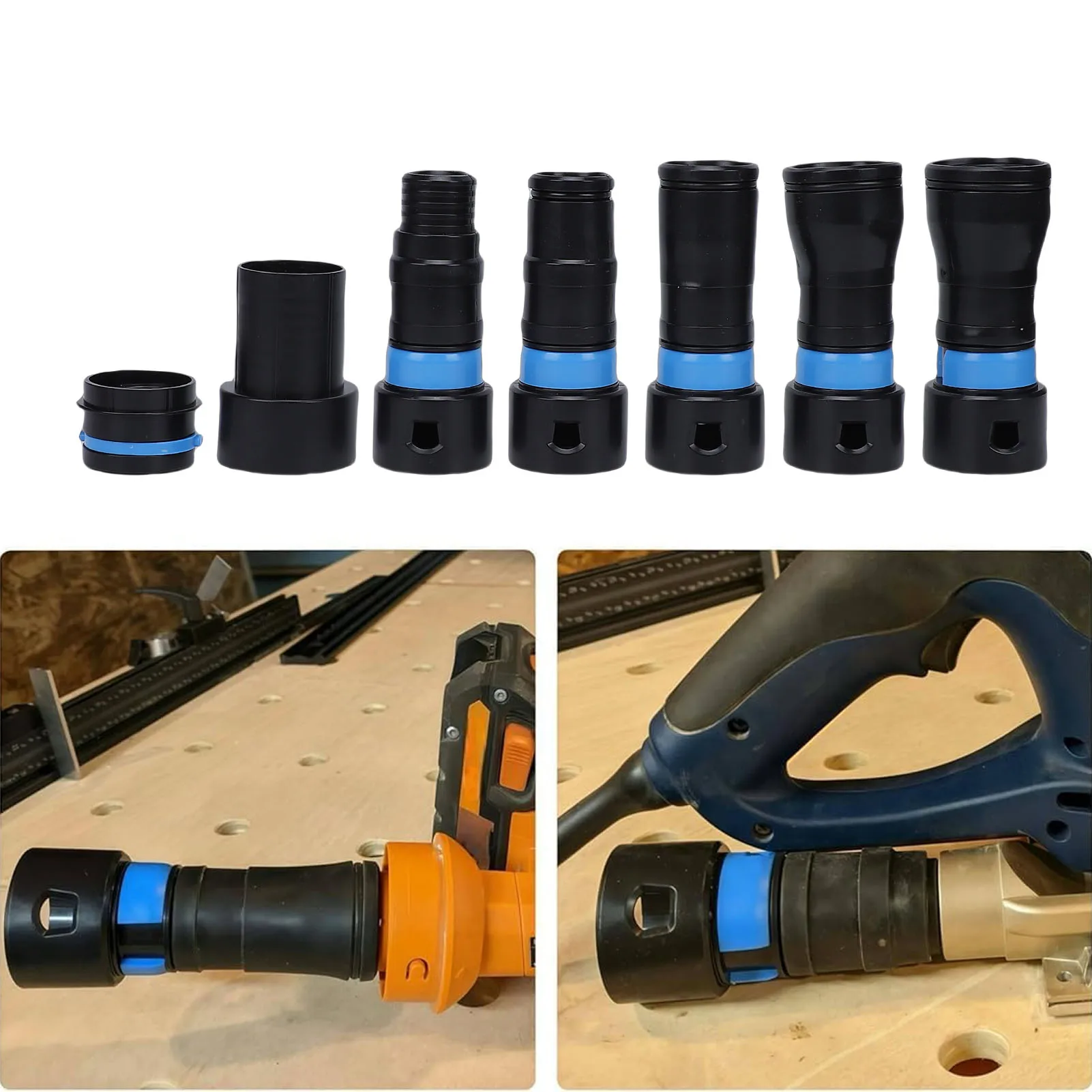 

Набор из 7 адаптеров для вакуумных шлангов, быстросъемные соединители для пылесборных систем, для домашней мастерской, пылесосов и электроинструментов (шлифовальных машин)