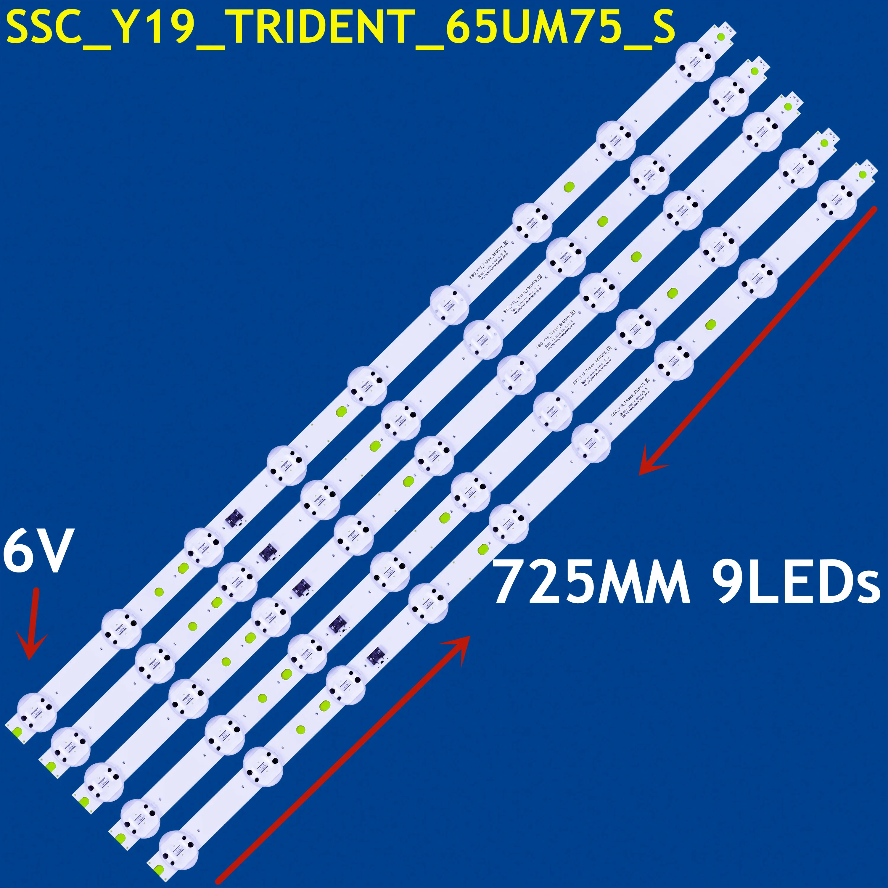 5KIt=25PCS LED Backlight Strip For 65UM75  65UM7500PWA 65UM7510PLA B 65UM7520PSB 65UM7610PLB 65UM7650PCB HC650DQG-SLXA2-A141