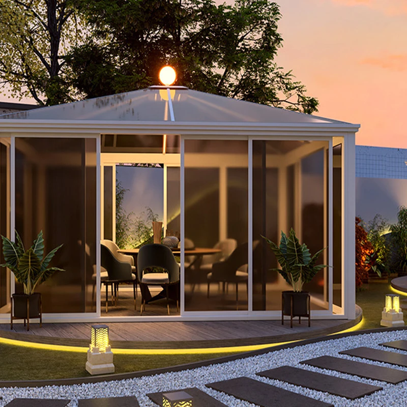 

Уличный беседка-навес из поликарбоната для балкона, легко собираемый, прочный, с поликарбонатными панелями