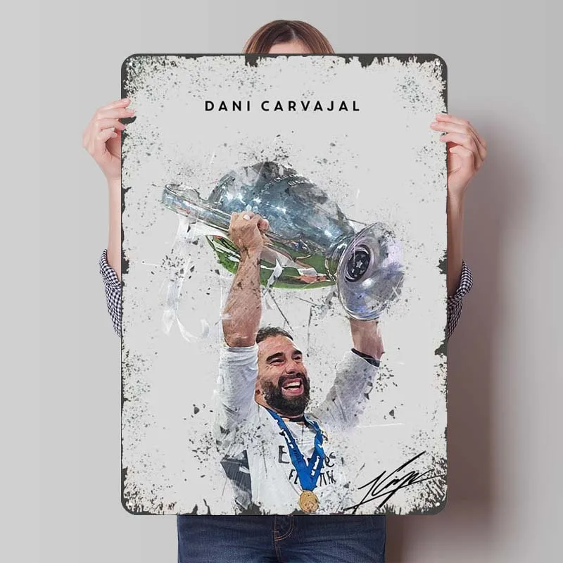 Dani Carvajal Metal Poster Soccer Sports Custom Signs Bedroom Decoration Room Decor Men Metal Tin Sign for Wall Art Decoration