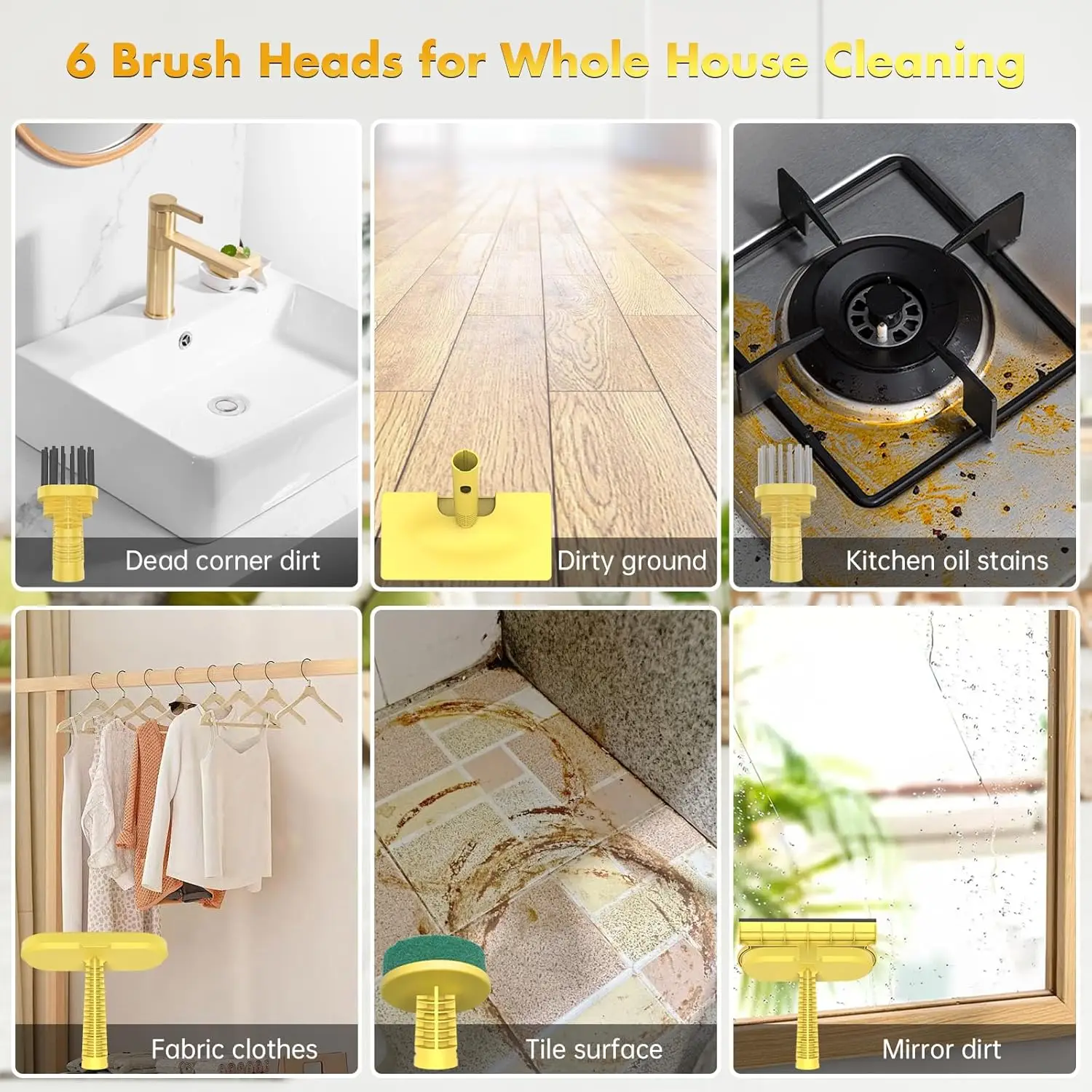 OMESER 6 in 1 Steam Cleaner Vacuum Mop Wet Dry Vacuum Cleaner for Hard floor Steam Cleaner Water Tank