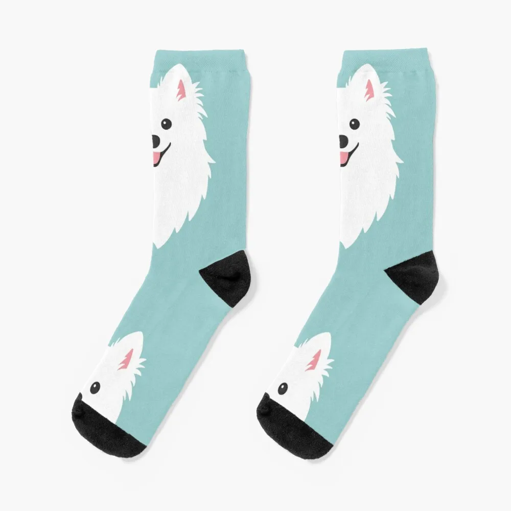 

Happy Japanese Spitz Dog Shinji - Aqua Socks Men'S Sports Socks Compression Socks Women Sport Man Sock