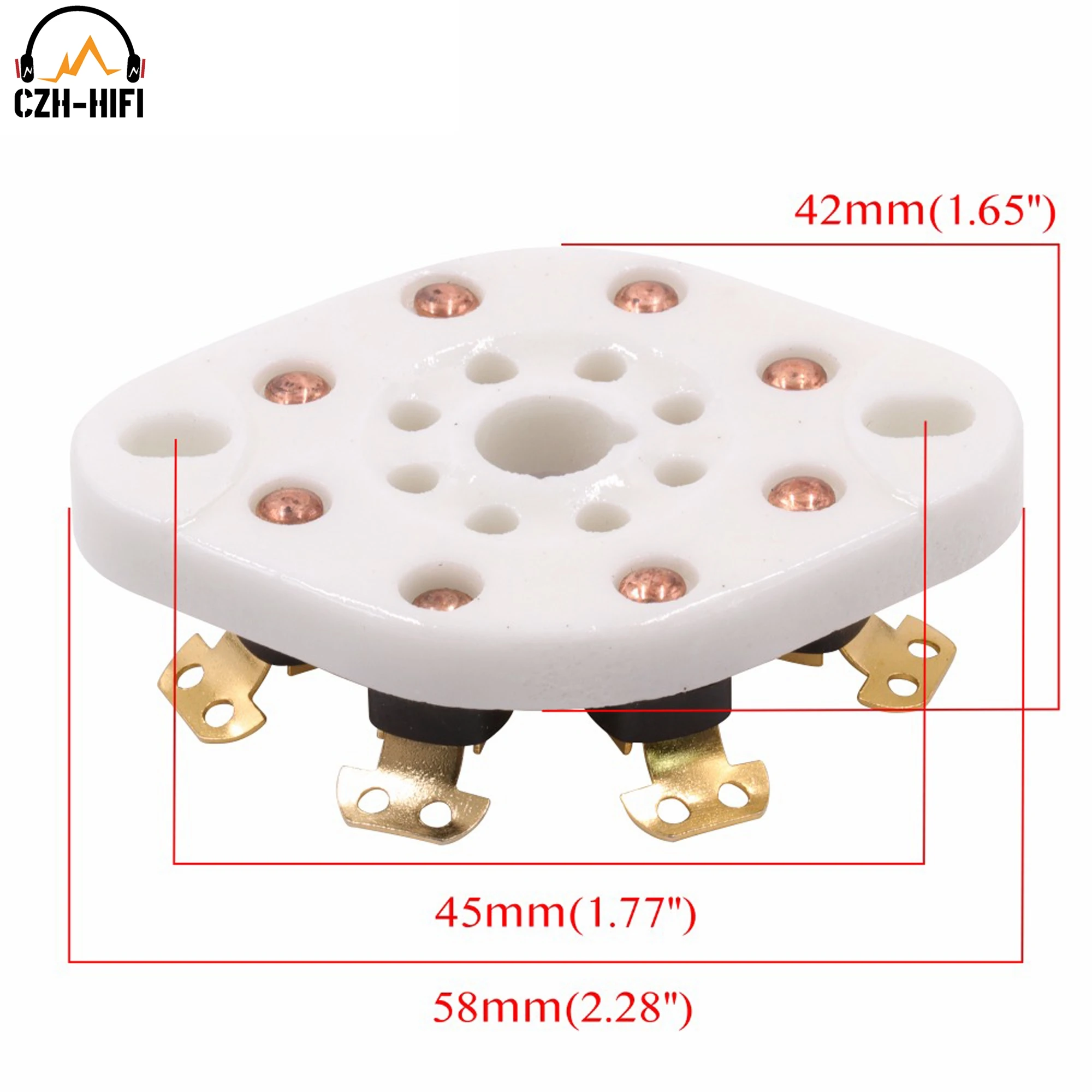 1pc 8pin k8a oktal keramik rohr buchse für kt88 el34 6 sn7 5 ar4 gz34 6 v6 5u 4g 6 j7 6 sj7 vintage panel chassis halterung – Detail 2