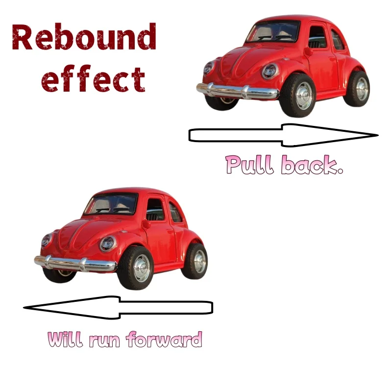 레트로 비틀 합금 자동차 모델, 풀백 기능, 소리 및 조명 효과, 어린이 장난감 선물