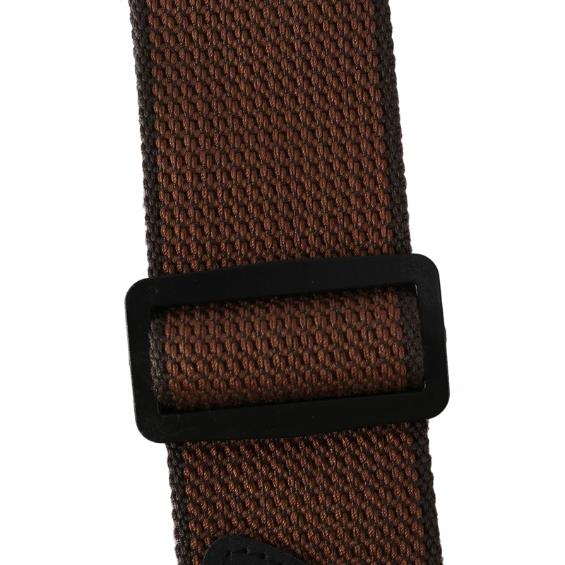 Quality Guitar Strap With 3 Pick Holders 100% Soft Cotton Strap For Bass Electric & Acoustic Guitars (Coffee)