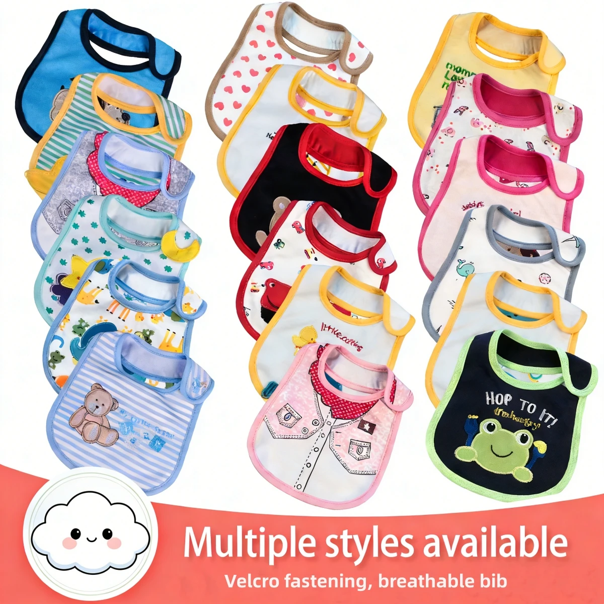 

Набор из 5 водонепроницаемых нагрудников-фартуков для кормления малышей (для девочек и мальчиков) с мультяшным рисунком, детские салфетки для обеда и отрыжки