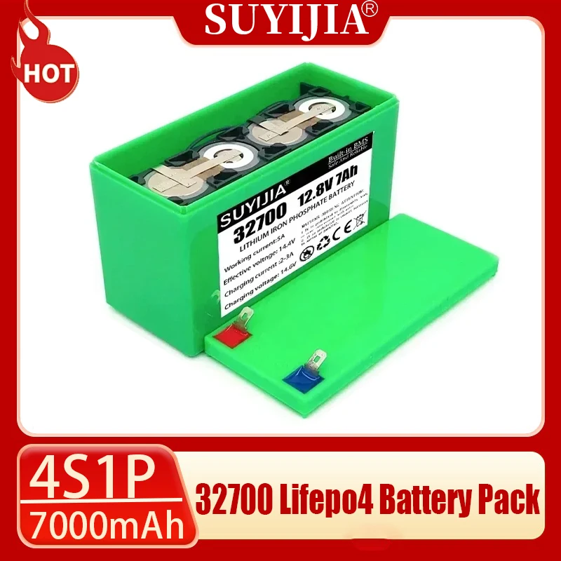 

32700 Lifepo4 Battery Pack 4S1P 12.8V 7000mAh for Electric Boats and Uninterruptible Power Supplies with 4S 40A Balanced BMS