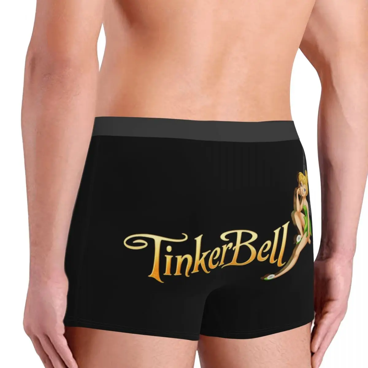 Custom Cartoon Tinker Bell Fairy Underwear Men Stretch Boxer Briefs