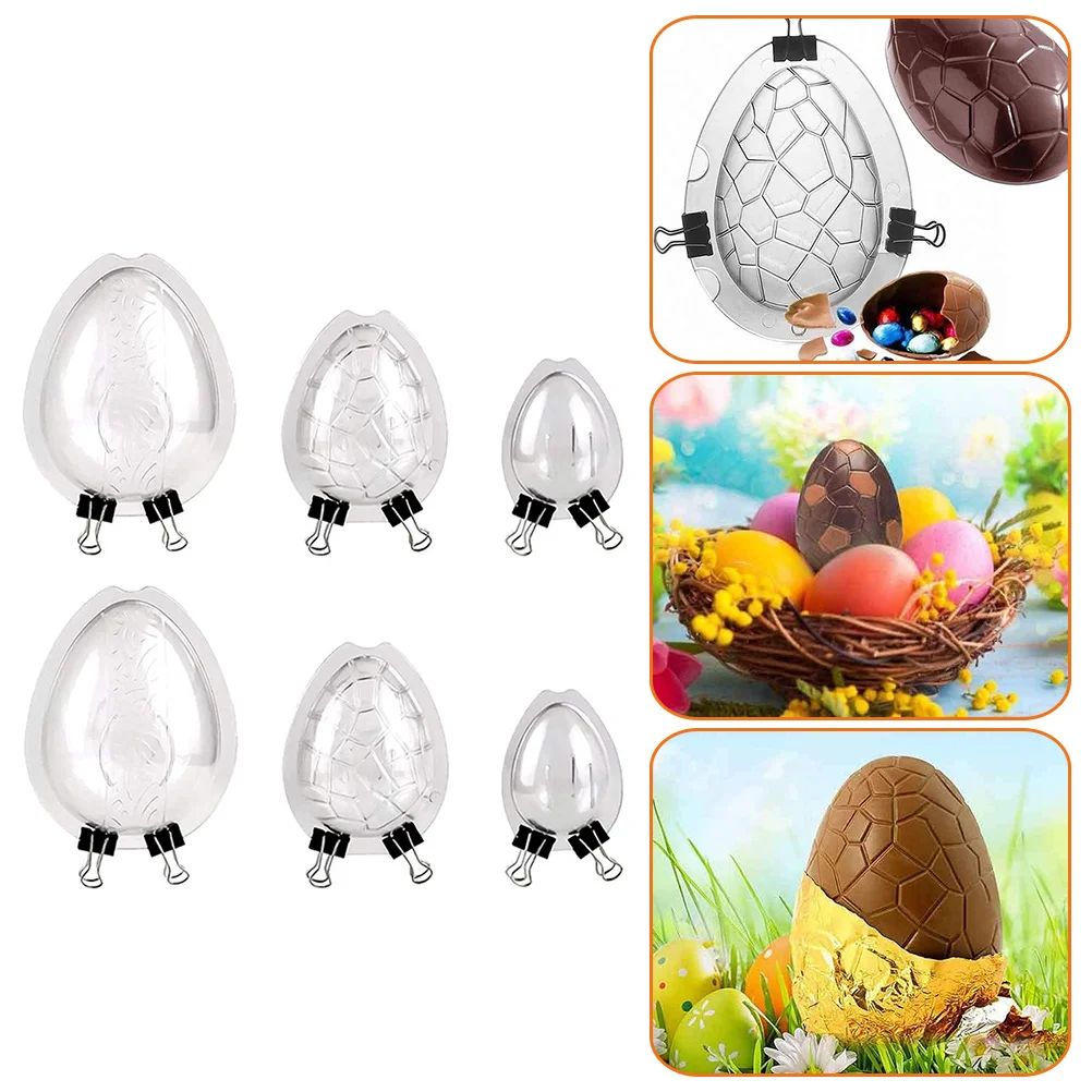 

6 Pcs Chocolate Mold Egg Easter Candies Household Cookie Plastic Eggs Large Transparent