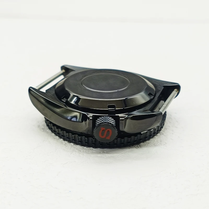42mm Black NH35 Watch Case Sapphire Crystal Glass Fit NH35 NH36 4R35 4R36 7S26 Movement With Bezel Insert Men Watch Repair Parts
