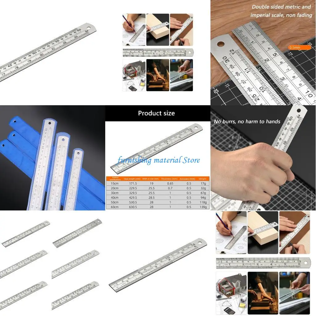 

Y5GD Professional Drafting Instrument Double Side Metric Royal Scale on Strong Metal