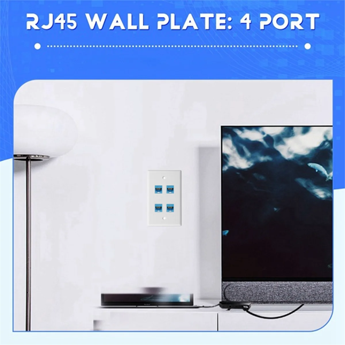 

WIK-nb10PCS Cat 6 Ethernet Wall Plate 4 Port Female to Female